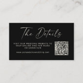 シンプルBlack ScriptのQRモダンコー結婚ドWebサイト エンクロージャーカード (正面)