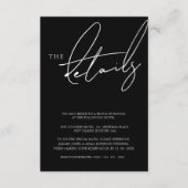 シンプルBlack Scriptタイポグラフィの結婚詳細 エンクロージャーカード (正面)