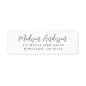 シンプルBlack Script差出人住所 ラベル (正面)