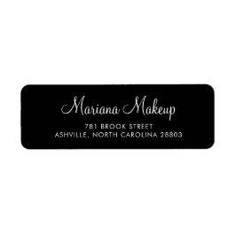 シンプルBlack Script Business差出人住所 ラベル