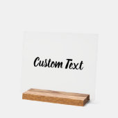 シンプルBlack Script Your Textテンプレート アクリルサイン (傾斜)