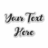 シンプルBlack Script Your Text Hereテンプレート シール (正面)