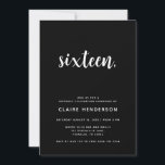 シンプルBlack Sweet 16th Birthday Party招待<br><div class="desc">シンプルBlack Sweet 16th Birthday Party招待</div>