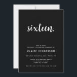 シンプルBlack Sweet 16th Birthday Party招待<br><div class="desc">シンプルBlack Sweet 16th Birthday Party招待</div>