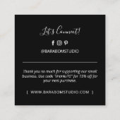 シンプルBlack Thank モダン You Business Card スクエア名刺 (裏面)