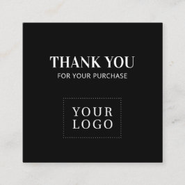 シンプルBlack Thank モダン You Business Card スクエア名刺