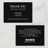 シンプルBlack Thank モダン You Business Logo 名刺 (正面/裏面)