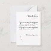 シンプルBlack & White Budget Photo Thank You ノートカード (裏面)