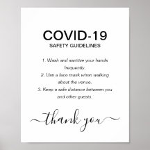 シンプルBlack & White Covid Safety Guidelinesパーティー