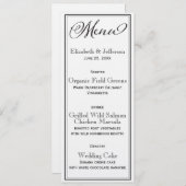 シンプルBlack & White Scriptのメ結婚ニュー・カード メニュー (正面/裏面)