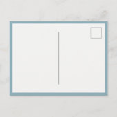 シンプルBlueモダンタイポグラフィ日付の保存 案内ポストカード (裏面)