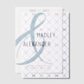 シンプルBLUEモダン Overlay Wedding日付を保存 ベラム紙招待状 (オフセット (招待状))