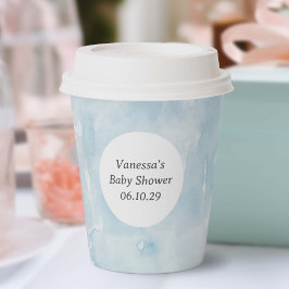 シンプルBlue Eutitic Waterカラーテクスチャパターン 紙コップ