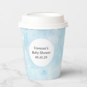 シンプルBlue Eutitic Waterカラーテクスチャパターン 紙コップ (正面)