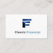 シンプルBlue Financialモダンプロフェッショナル写真 名刺 (正面)