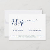 シンプルBlue Reserved SeatのWebサ結婚イト 出欠カード (正面)