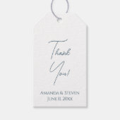 シンプルBlue Scriptありがとうござ結婚う ギフトタグ (正面)