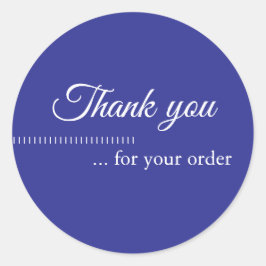 シンプルBlue White Business Customer Thank You ラウンドシール