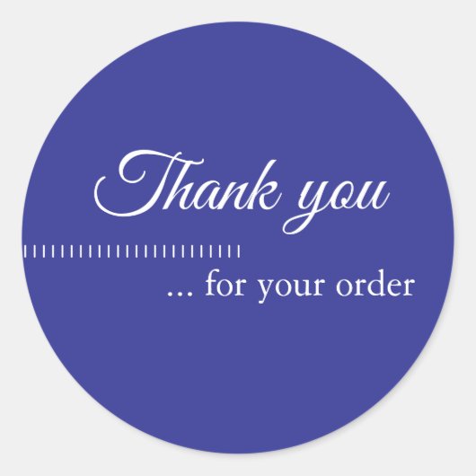 シンプルBlue White Business Customer Thank You ラウンドシール (正面)