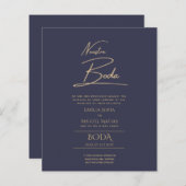 シンプルBODA結婚の文字スペインののみInv (正面/裏面)