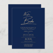 シンプルBODA結婚の文字スペインののみInv (正面/裏面)