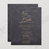 シンプルBODA結婚の文字スペインののみInv (正面/裏面)