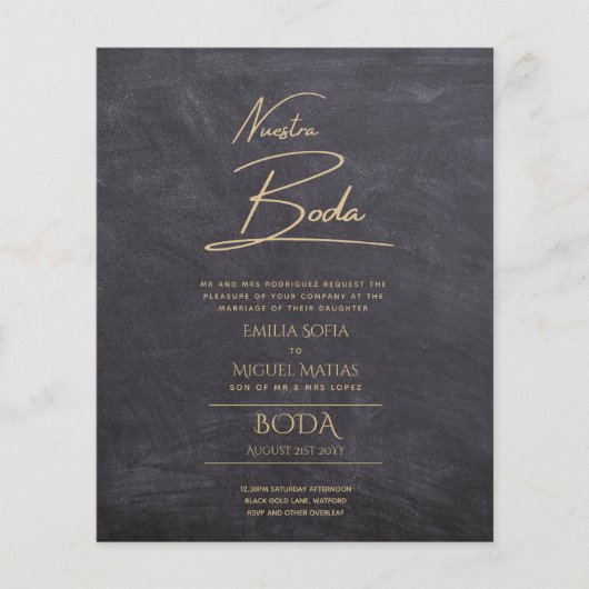 シンプルBODA結婚の文字スペインののみInv (正面)