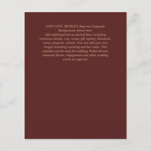 シンプルBODA結婚の文字スペインののみInv チラシ (裏面)