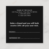 シンプルBohoエレガント白黒紹介カード 紹介カード (裏面)