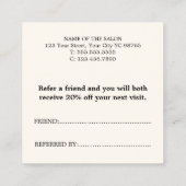 シンプルBohoエレガント白黒紹介カード 紹介カード (裏面)