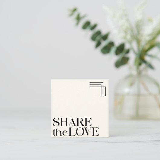 シンプルBohoエレガント白黒紹介カード 紹介カード (スタンド正面)