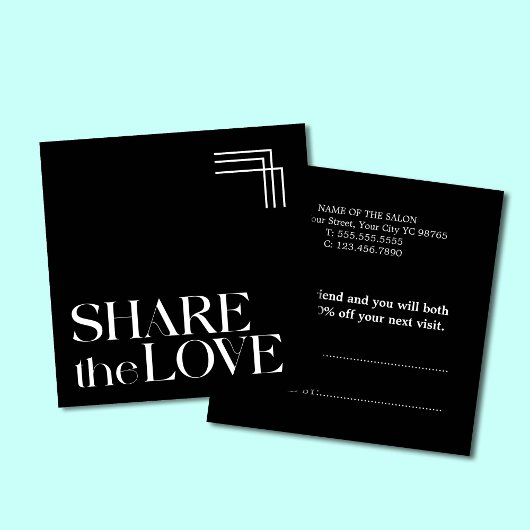 シンプルBohoエレガント白黒紹介カード 紹介カード