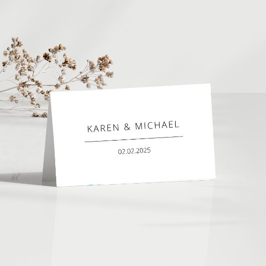 シンプルBohoテーエレガントブル番号カード プレイスカード