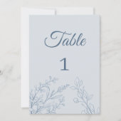 シンプルBohoフローラテーブルカード番号 招待状 (正面)