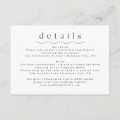 シンプルBoho情報結婚詳細カード エンクロージャーカード (正面)