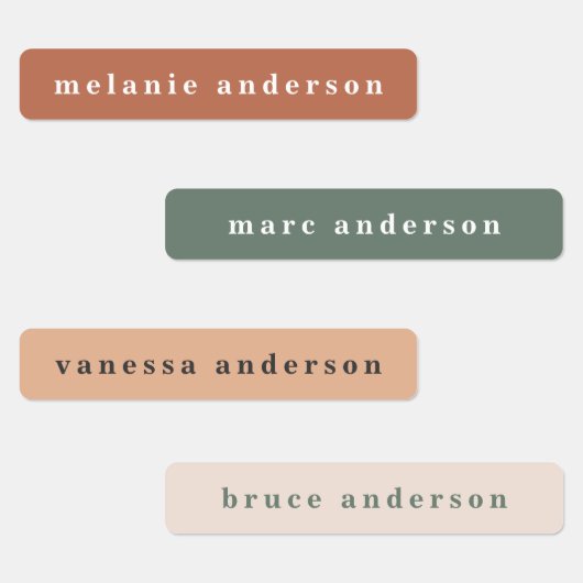 シンプルBoho防水カラフル名ラベル ラベル (グループ)