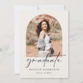 シンプルBoho Arch写真卒業 案内状 (正面)