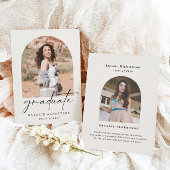 シンプルBoho Arch写真卒業 案内状