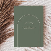 シンプルBoho Arch Sage Bridesmaid Proposal Card 招待状