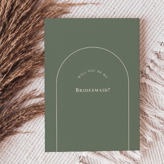 シンプルBoho Arch Sage Bridesmaid Proposal Card 招待状