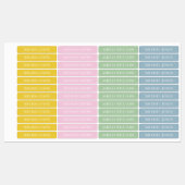 シンプルBoho Color Kids防水名ラベル ラベル (シート)