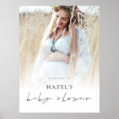 シンプルBoho Photo Overlay Welcome to Baby Shower ポスター (正面)