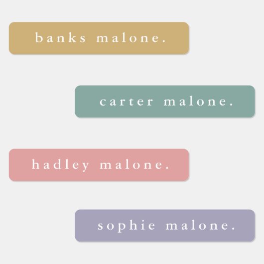 シンプルBoho Rainbow Kids防水名 ラベル (グループ)