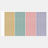 シンプルBoho Rainbow Kids防水名 ラベル (シート)