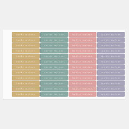 シンプルBoho Rainbow Kids防水名 ラベル