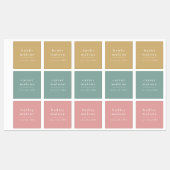 シンプルBoho Rainbow Kids防水名 ラベル (シート)