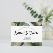 シンプルBoho Scriptの結婚ポストカード インビテーションポストカード (スタンド正面)