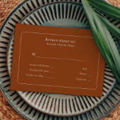 シンプルBoho Terracottaのメ結婚ニュー選択RSVP 出欠カード