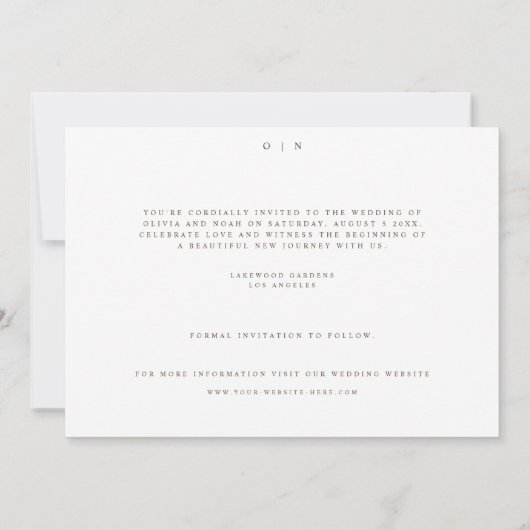 シンプルBoho Wildflower日付のカー結婚ドを保存 セーブザデート (裏面)