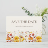 シンプルBoho Wildflower日付のカー結婚ドを保存 セーブザデート (スタンド正面)